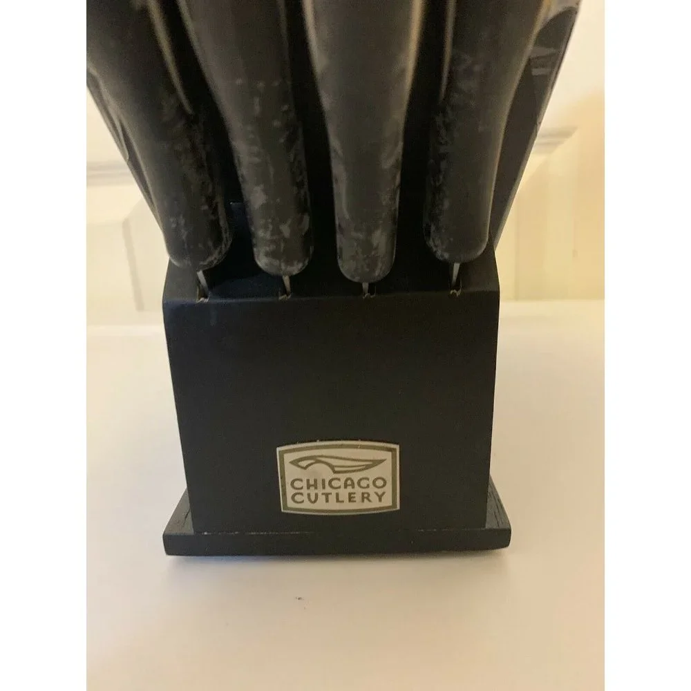 11-Piece CHICAGO CUTLERY‎ KNIFE SET & STURDY STORAGE BLOCK black